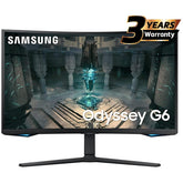 Samsung Odyssey G6 (BG650) Smart Tizen 32" Curved Monitor VA 2K (2560 x 1440) 240Hz 1ms(GTG), HDR600, 95% DCI Coverage, 10Bit, HDMI 2.1, FreeSync w/ Speakers & Ergonomic Stand | LS32BG650EMXUE | - CompuMe
